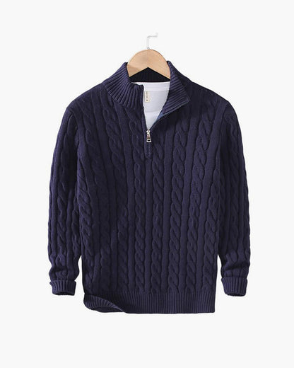 TAEBAEK Zipped Cable Sweater